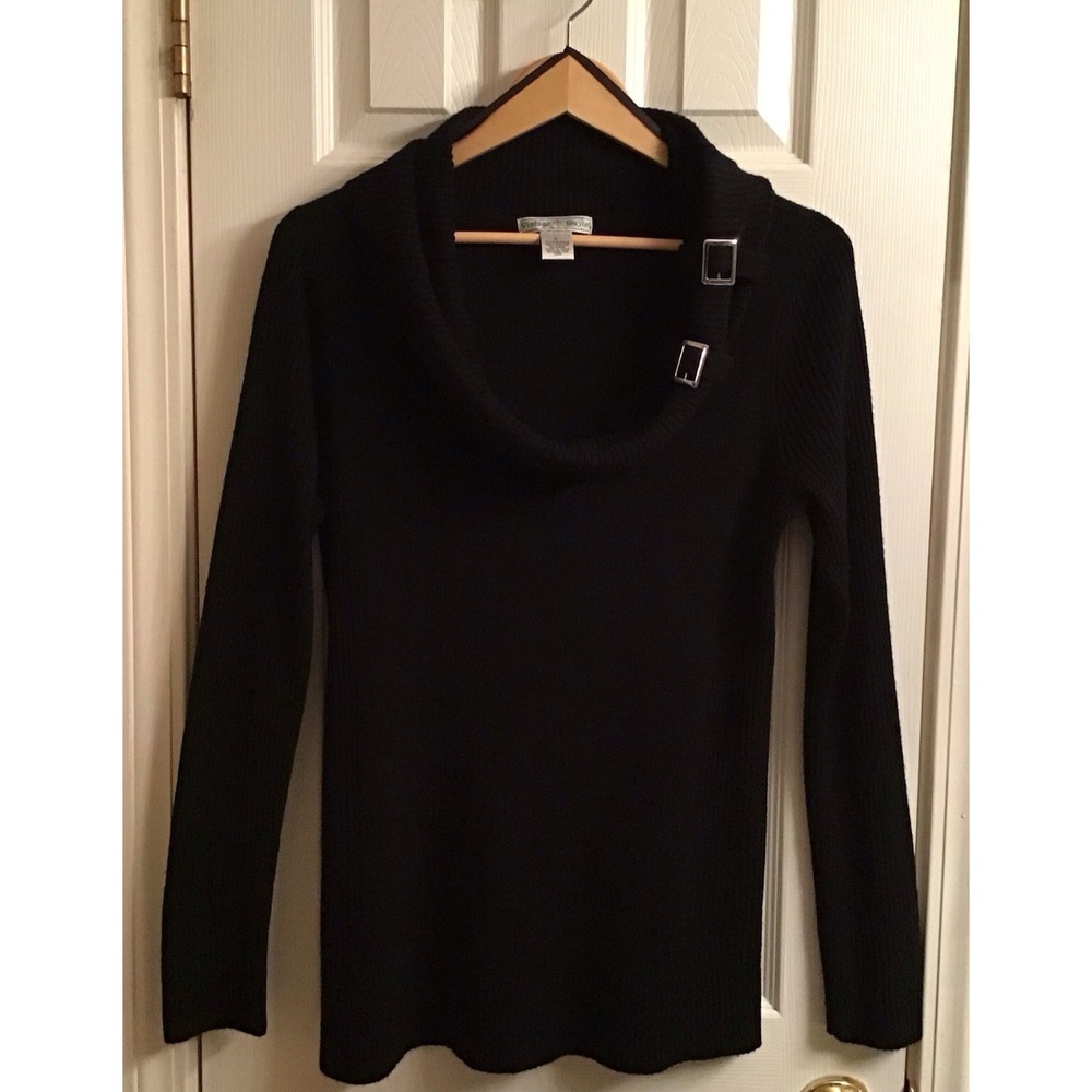 Vintage Susie's Casuals Black Knit Pullover Sweater Size XL